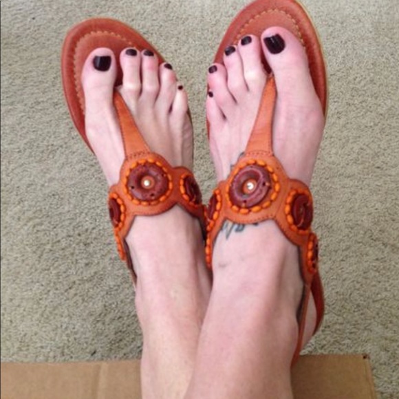 Earth Zephya Spice Leather Sandals Size 8 - Picture 2 of 12